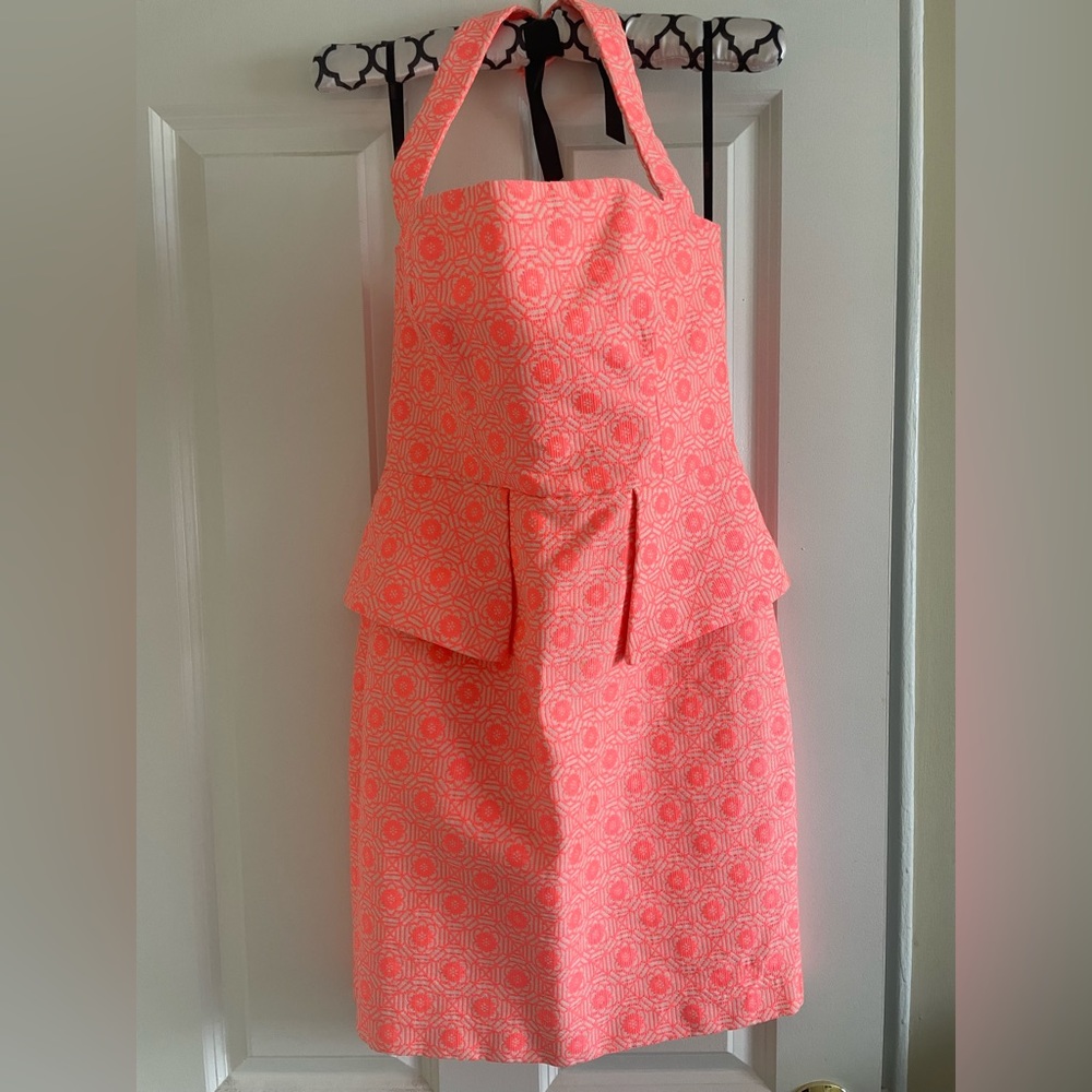 Hot pink short halter top dress size 6 brand laundry